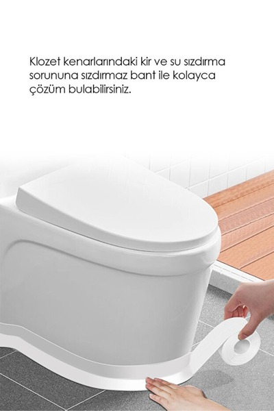 İnfeta 3.2m Su Geçirmez Kenar Bandı Banyo Küvet Mutfak Lavabo Su Sızdırmaz Bant Beyaz