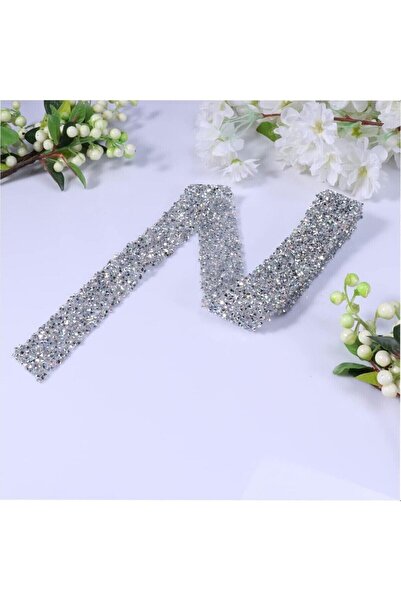 Limelia Hayal Model Gümüş Ütüyle Isıyla Yapışan Taşlı Şerit 2 cm 1 Metre