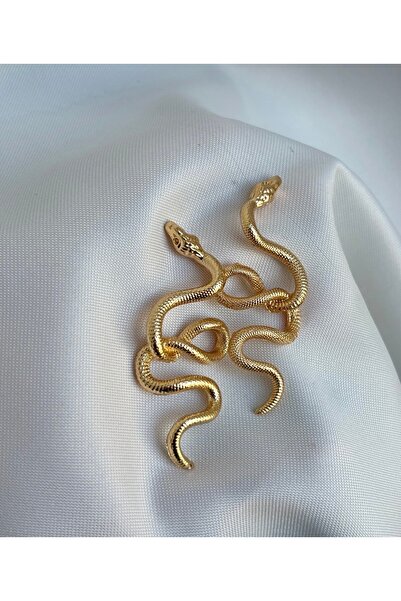 poyas أقراط ذهبية بتصميم ثعبان منقوشة بشكل خاص