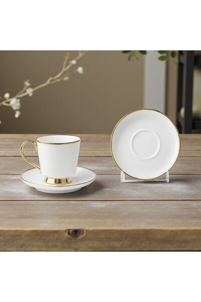 ÖZLİFE طقم فناجين قهوة من الخزف المطلي بالذهب من لارا لـ 6 أشخاص 9023