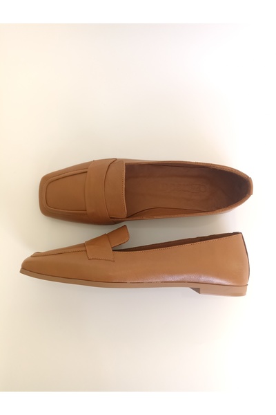 ezmoda Tan Genuine Leather Shoes