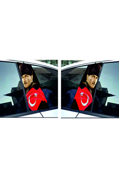 Birim Matbaa Ataturk and Turkish Flag Colored Auto Sticker (45X25 cm)