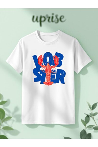 Vordevia تيشيرت لوبستر مطبوع قطن قصة فضفاضة