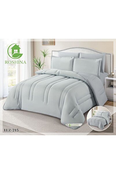 ROSHNA مفرش ساده صيفي نفرين 6 قطع وجهين