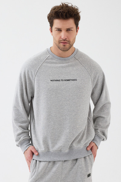 EXPIER Unisex Relax Fit Confortabil croială Bumbac basic guler rotund cu imprimeu Swea tricou