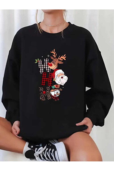 one button Unisex New Year Ho Ho Ho Printed Cute Deer Santa Snowman Detailed ...