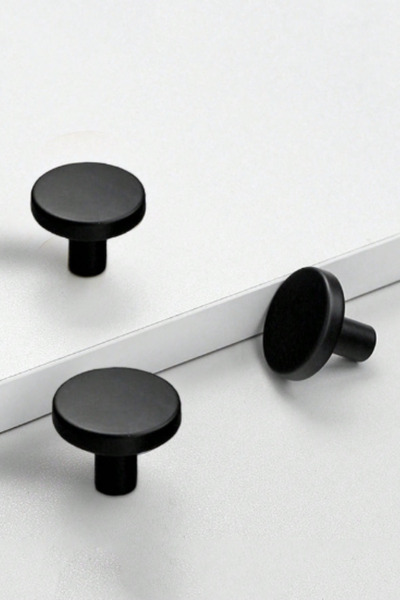 Trendaks 5-Piece Black Minimalist Modern Black Button Handle Drawer Cabinet D...