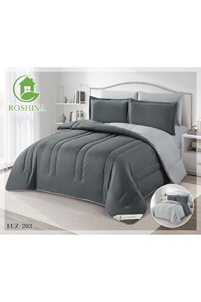 ROSHNA Plain summer bedspread, double size, 6 pieces, double-sided