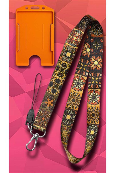 chic crazze Etnik Desen Tasarımlı Şık Boyun Askı İpi ve Yaka Kartı Aksesuarı