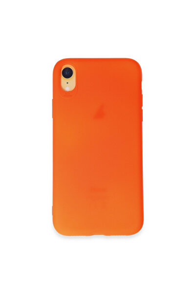NewFace جراب iPhone XR مصنوع من السيليكون الأول - برتقالي ساطع