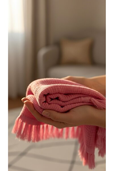 Heianmono Kids 4 Layer Fuchsia Color 100% Cotton Muslin Fringed Baby Blanket ...