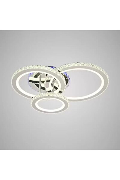 OEM Candelabru LED RGB NOVA ROTONDA cu telecomandă și cristal, 103W, 3 inele, Rece/Cald/Neutru, Reglabil, G