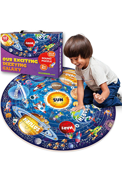 OEM Puzzle gigantic de podea, rotund, sistem solar, 48 de piese
