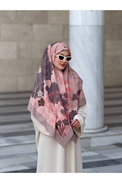 Ahivera Amber Pudra Queen Krep Büyük Boy Eşarp 130 x 130