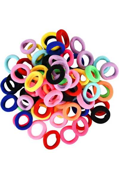 Everise 100 قيطعة من ربطات الشعر للفتيات الصغيرات ربطات شصغيرة ملونة