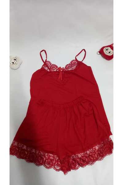 KOTA dantelli askılı şortlu takım