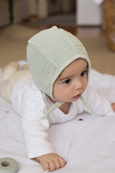 ZEYPBA Müslin İngiliz Bebek Şapka Yeşil Pamuk 0-1 Yaş