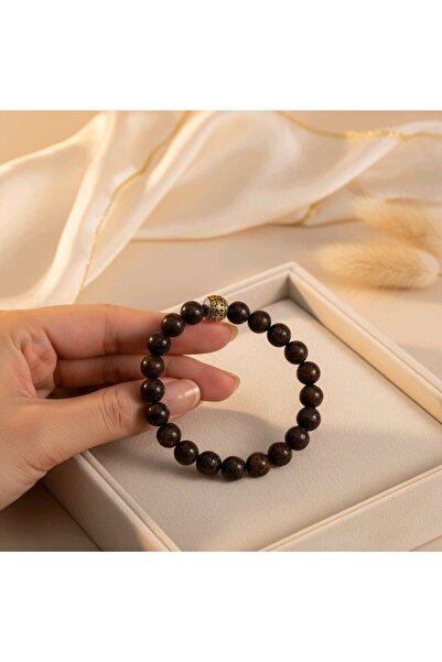 AYTENS TAKI Self-Confidence and Kindness Stone Bronzite Bracelet - Brass Embroidered on Zamak