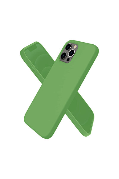 AKSEFİZZ جراب آيفون 12 برو ماكس أول سيليكون - أخضر