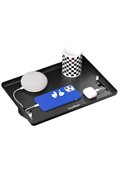 NEXTWAVE NextWave® Bedside/Bedside Shelf, Phone Holder, Tablet, Charging, Black/White