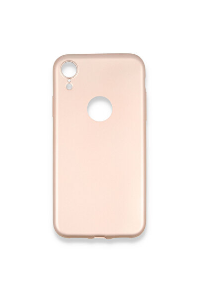 NewFace جراب iPhone XR مصنوع من السيليكون الأول - ذهبي وردي