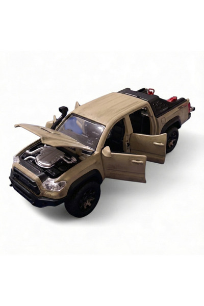 Vision XXI Masina metalica TOYOTA TACOMA TRD PRO, Die-Cast, Pull-back, Scara 1:32, lumini si sunete, 17 cm, bej
