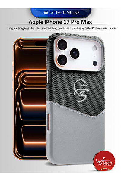 Wtech جراب فاخر مزدوج الطبقات من الجلد مع خاصية Magsafe لحماية بطاقة Apple iP...
