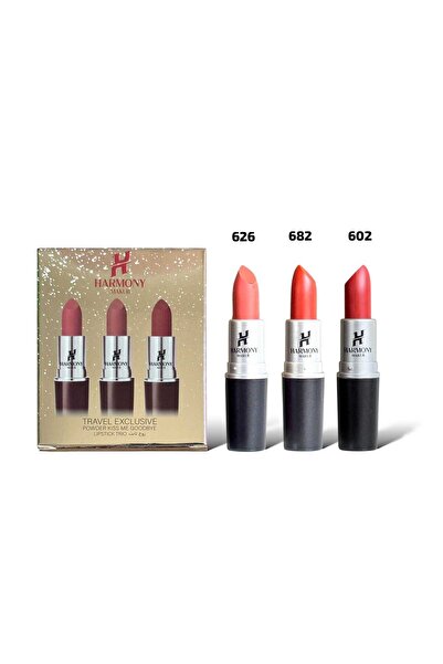 HARMONY MAKUB Long-lasting lipstick - Exclusive travel set - 3 pieces from Ha...