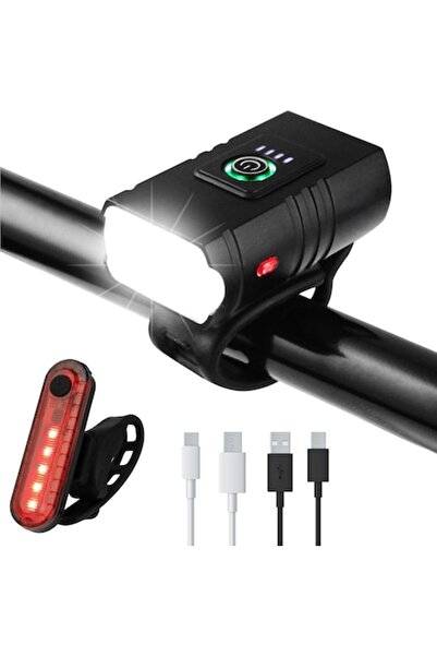 NEXTWAVE Set lumini bicicletă față/spate BeGenius®, USB, 1000 lm, IP65, negru