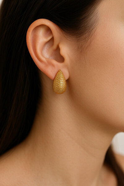 Bittox أقراط نسائية ذات نمط قطرة ذهبية اللون - تصميم كلاسيكي وعصري