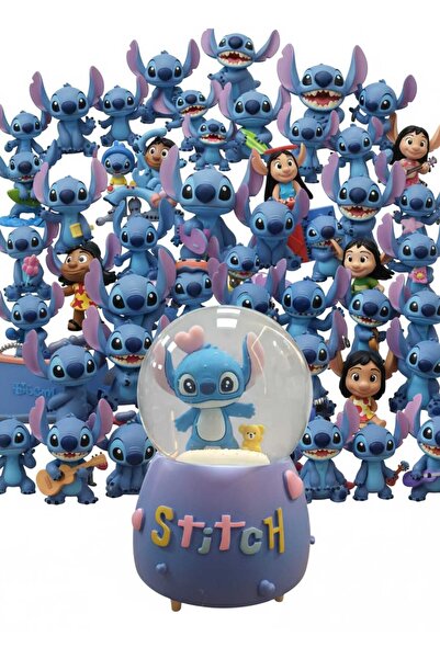 monthiron stitch jumbo en büyük boy kar küresi püskürtme motorlu müzikli ışık...