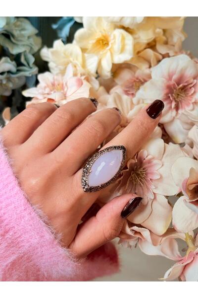 Ceso Accesories Retro Style Shuttle Pink Stone Antique Bronze Ring