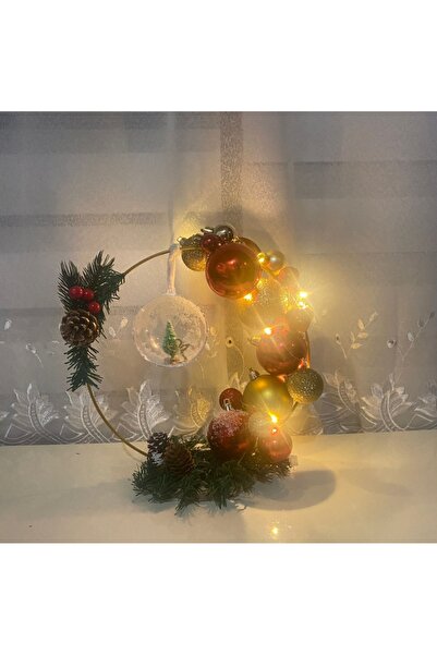 OEM Decorațiune de Crăciun Handmade Tip Coroniță Luminoasă cu Glob și Brad Miniatură