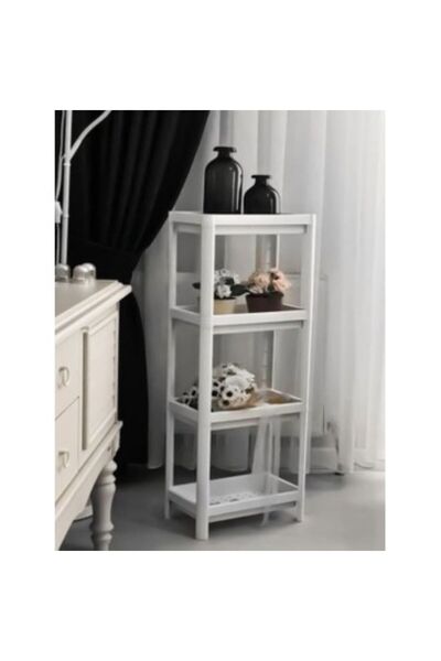 Leony Organizer Raf – 4 Katlı Çok Amaçlı Mutfak Banyo Dolap Düzenleyici Beyaz