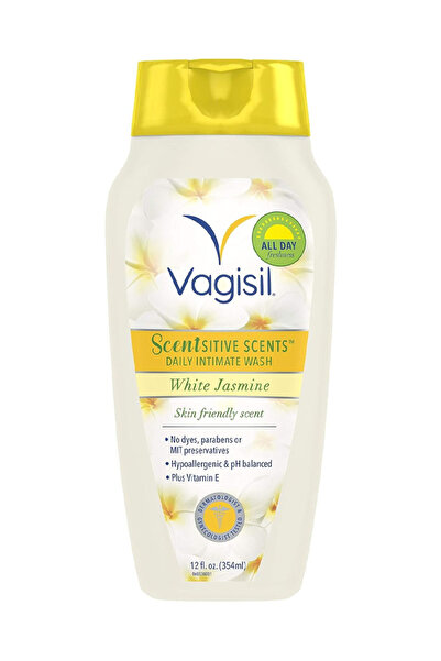 Vagisil فاجيسيل غسول يومي للنساء من سينتسيتيف سينتس، برائحة الياسمين الابيض، 12 اونصة سائلة (عبوة من قطعتين)