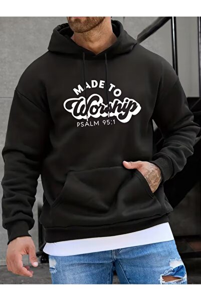 LAYORA cu glugă cu glugă „Făcut pentru a fi adăugat în rever” Imprimat