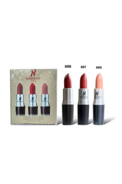 HARMONY MAKUB Long-lasting lipstick - Exclusive travel set - 3 pieces from Ha...