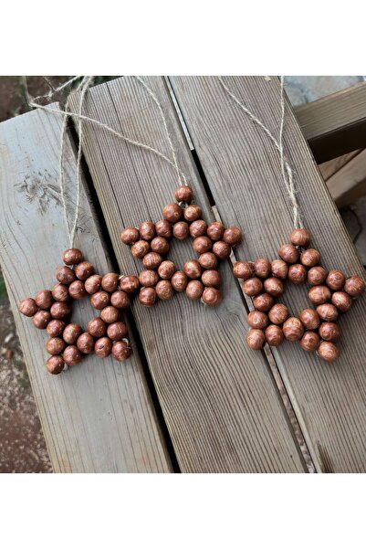 SSCglow SET DE 3 STELE DECORATIVE DE Mărgele din lemn colorate, ornamente pen...