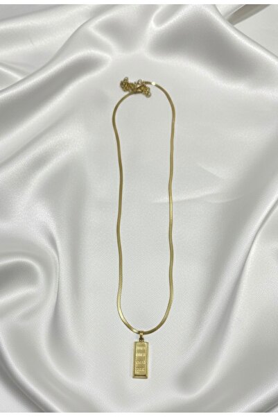 Zanira Çelik Külçe Altın Kolye