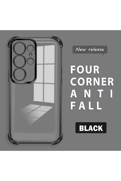 quırkshıeld Samsung Galaxy S25 Ultra Compatible Transparent Four Corner Silicone Coated Glossy Edge Case