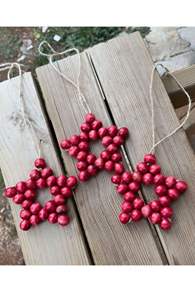 SSCglow SET DE 3 STELE DECORATIVE DE Mărgele din lemn colorate, ornamente pen...