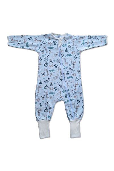 Kidizi Baby pajama jumpsuit with zipper and Safari cuff booties, size 3-6 months, 68 cm
