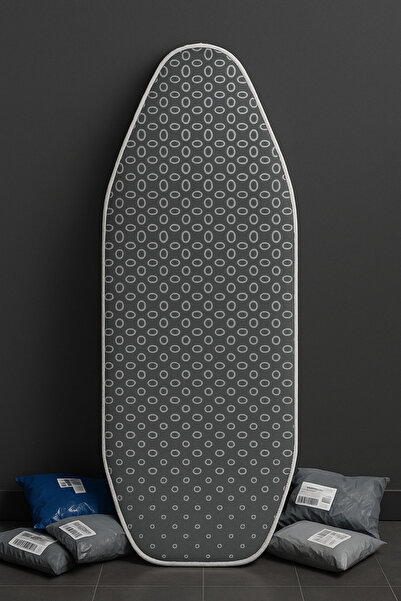 Viyalente Beylini Ütü Masası Kılıfı Örtüsü Bezi,süngerli,Ipli Yanmaz Ayarlanabilir50x135 Cm SiyahYuvarlak