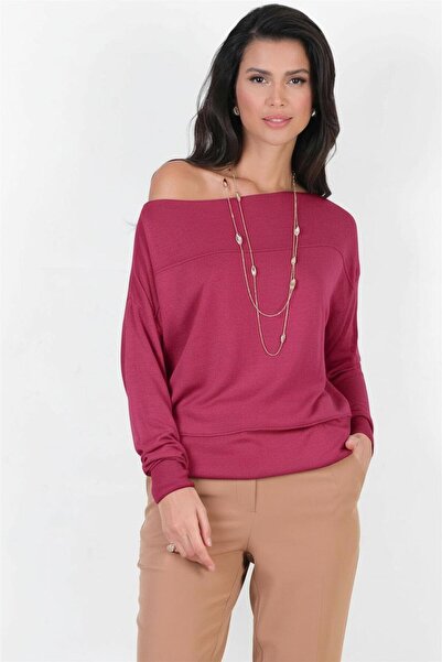 Spazio Consolato Kayık Yaka Triko FUŞYA