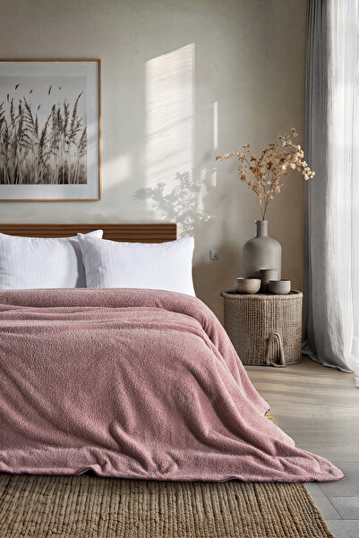 Doqu Home Moffy Battaniye Çift Kişilik Pudra
