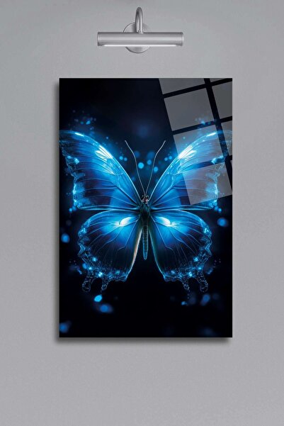HMDS CONCEPT Tablou din sticlă rezistentă la spargere Blue Butterfly 450