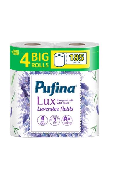 PUFINA Hârtie igienică Lux Lavender Fields, 3 straturi, 4 role