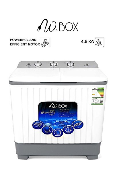 Wbox غسالة ملابس W.BOX ذات حوضين - تحميل علوي - 4.5 كجم - أبيض - KW5060H7