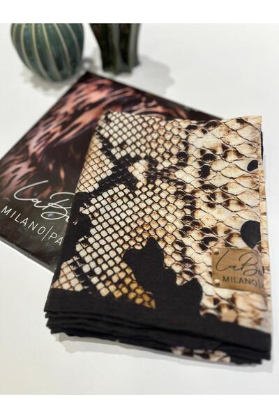 La Boutique Eşarp La Boutique Güz Serisi Organik Bambu Leopar Şal