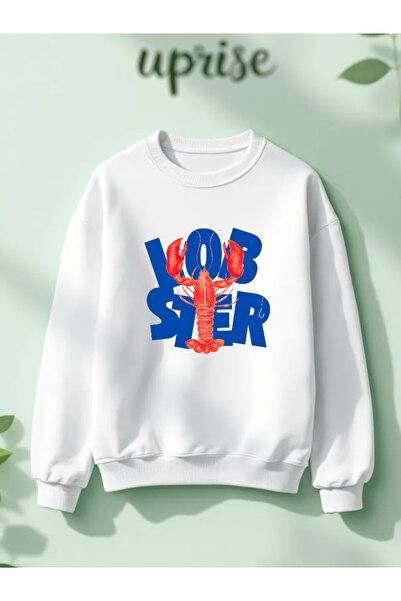 Vordevia Lobster Printed Cotton 3 Thread Crew Neck O Oversized Sweatshirt
